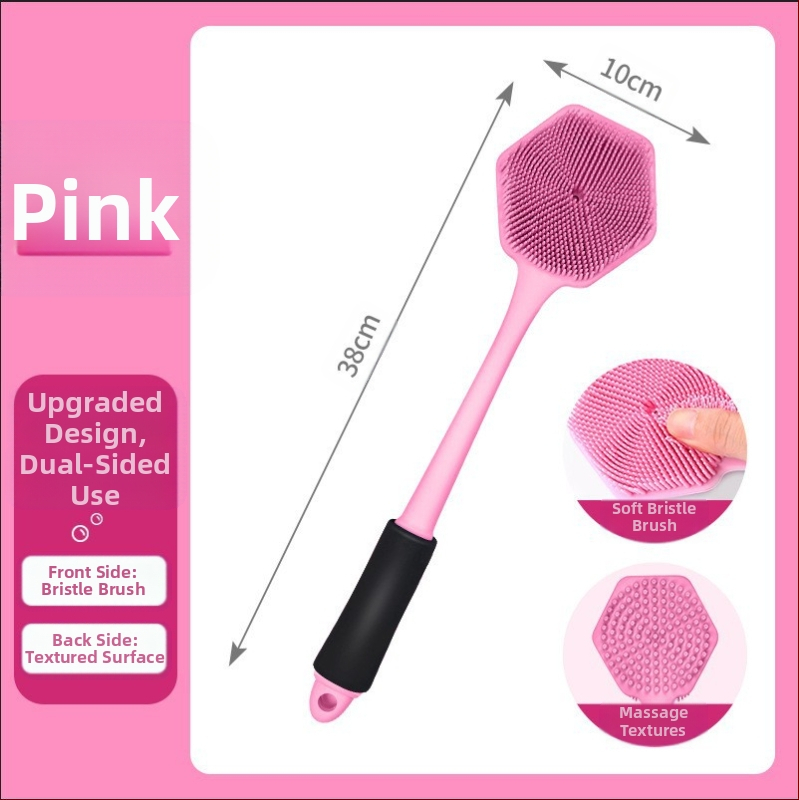 Piiriülene silikoonist pika varrega vannihari puhastus- ja massaaži jaoks, laisk vannihari, selja artefakt, vannitoa kahepoolne vannihari, hulgimüük