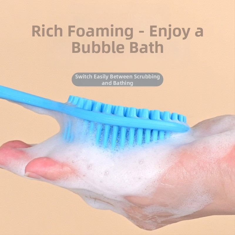 Silikónová kefa na kúpeľ s dlhou rukoväťou, čistenie a masáž, lenivá kefa na kúpeľ, zadný artefakt, obojstranná kefa na kúpeľ, veľkoobchod