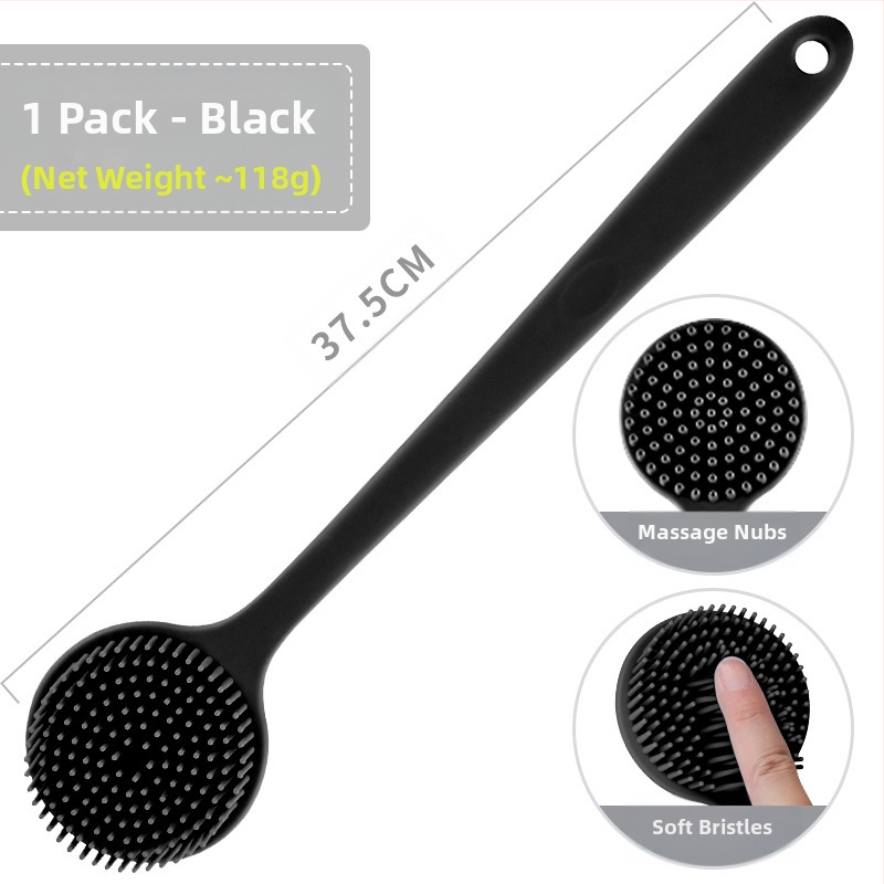 Piiriülene silikoonist pika varrega vannihari puhastus- ja massaaži jaoks, laisk vannihari, selja artefakt, vannitoa kahepoolne vannihari, hulgimüük