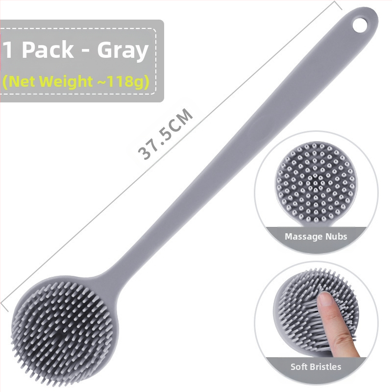 Piiriülene silikoonist pika varrega vannihari puhastus- ja massaaži jaoks, laisk vannihari, selja artefakt, vannitoa kahepoolne vannihari, hulgimüük