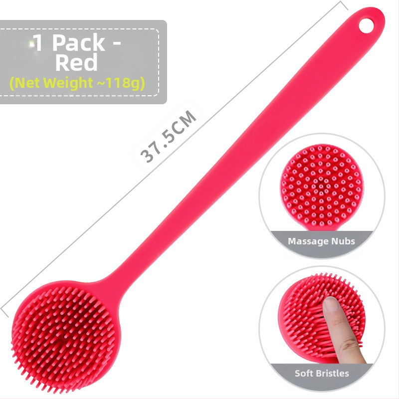 Piiriülene silikoonist pika varrega vannihari puhastus- ja massaaži jaoks, laisk vannihari, selja artefakt, vannitoa kahepoolne vannihari, hulgimüük