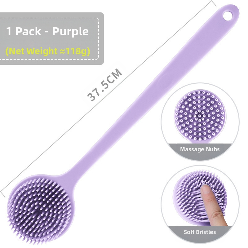 Piiriülene silikoonist pika varrega vannihari puhastus- ja massaaži jaoks, laisk vannihari, selja artefakt, vannitoa kahepoolne vannihari, hulgimüük