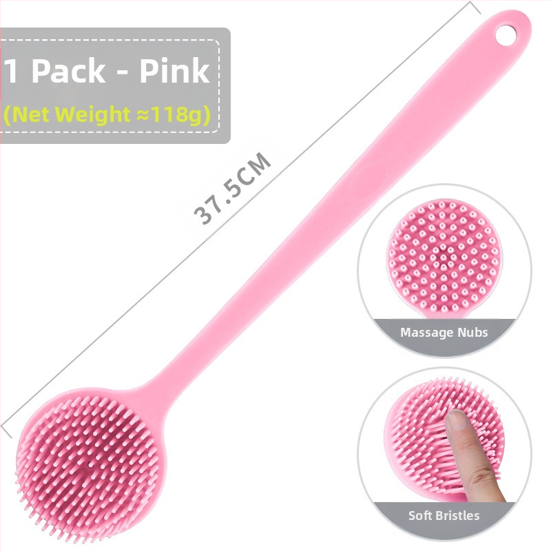 Piiriülene silikoonist pika varrega vannihari puhastus- ja massaaži jaoks, laisk vannihari, selja artefakt, vannitoa kahepoolne vannihari, hulgimüük