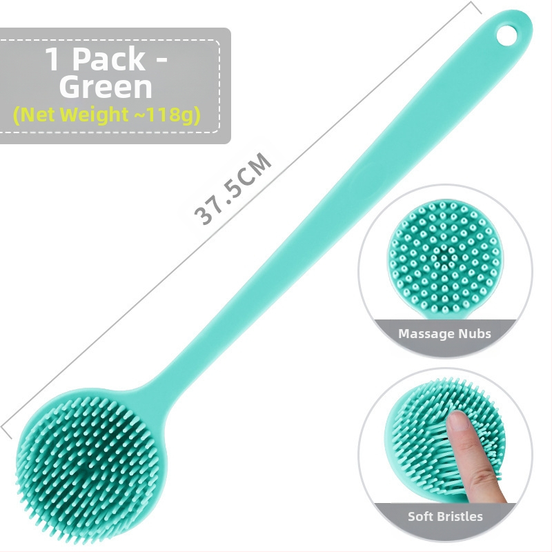 Piiriülene silikoonist pika varrega vannihari puhastus- ja massaaži jaoks, laisk vannihari, selja artefakt, vannitoa kahepoolne vannihari, hulgimüük