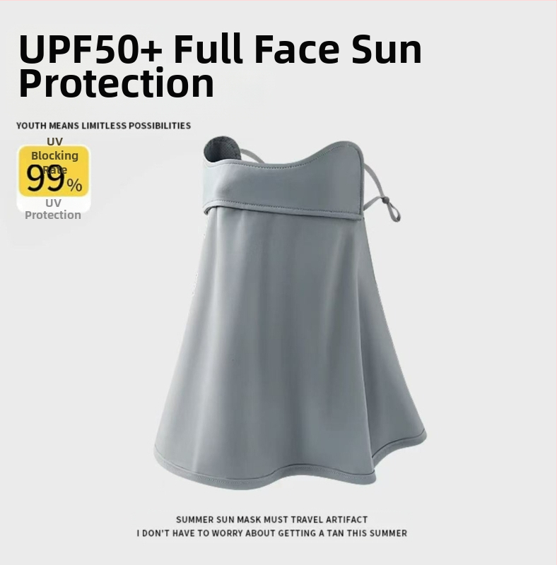 Täisnäo päikesekaitsekreem suvine UV-kaitsega naiste näole Gini päikesevari müts integreeritud kaelakaitse jääsiidist hingav mask