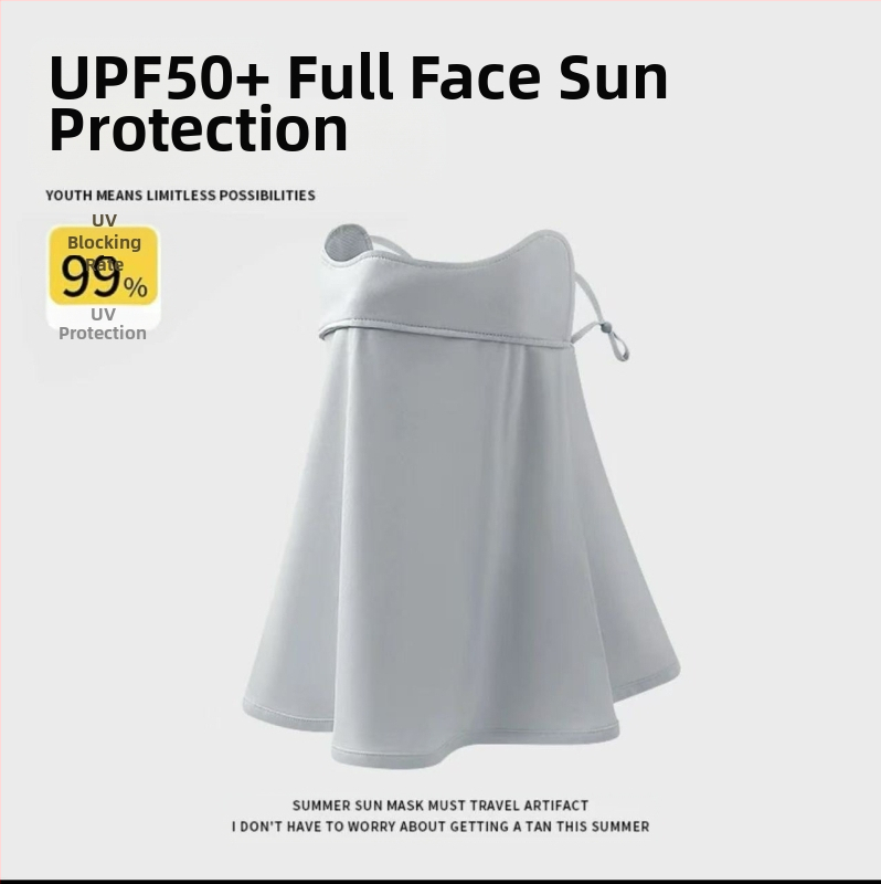 Täisnäo päikesekaitsekreem suvine UV-kaitsega naiste näole Gini päikesevari müts integreeritud kaelakaitse jääsiidist hingav mask