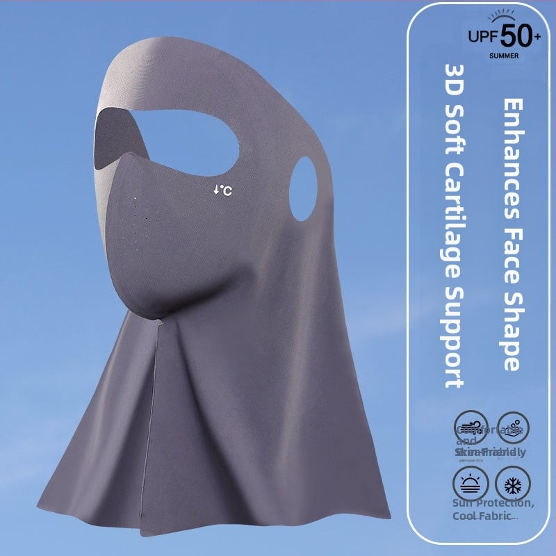 Täisnäo päikesekaitsekreem suvine UV-kaitsega naiste näole Gini päikesevari müts integreeritud kaelakaitse jääsiidist hingav mask