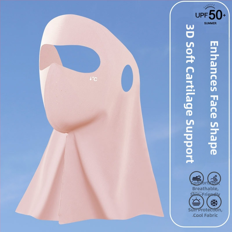 Täisnäo päikesekaitsekreem suvine UV-kaitsega naiste näole Gini päikesevari müts integreeritud kaelakaitse jääsiidist hingav mask