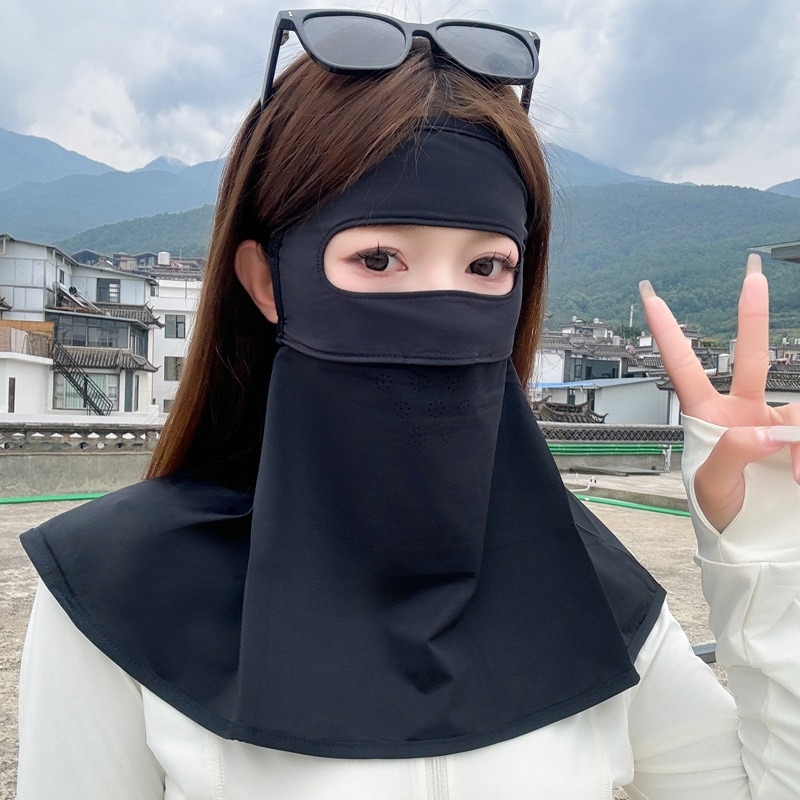 Täisnäo päikesekaitsekreem suvine UV-kaitsega naiste näole Gini päikesevari müts integreeritud kaelakaitse jääsiidist hingav mask