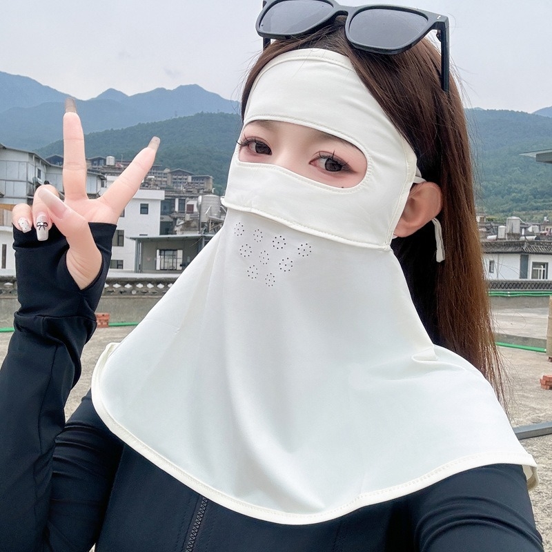 Täisnäo päikesekaitsekreem suvine UV-kaitsega naiste näole Gini päikesevari müts integreeritud kaelakaitse jääsiidist hingav mask