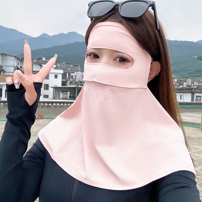 Täisnäo päikesekaitsekreem suvine UV-kaitsega naiste näole Gini päikesevari müts integreeritud kaelakaitse jääsiidist hingav mask