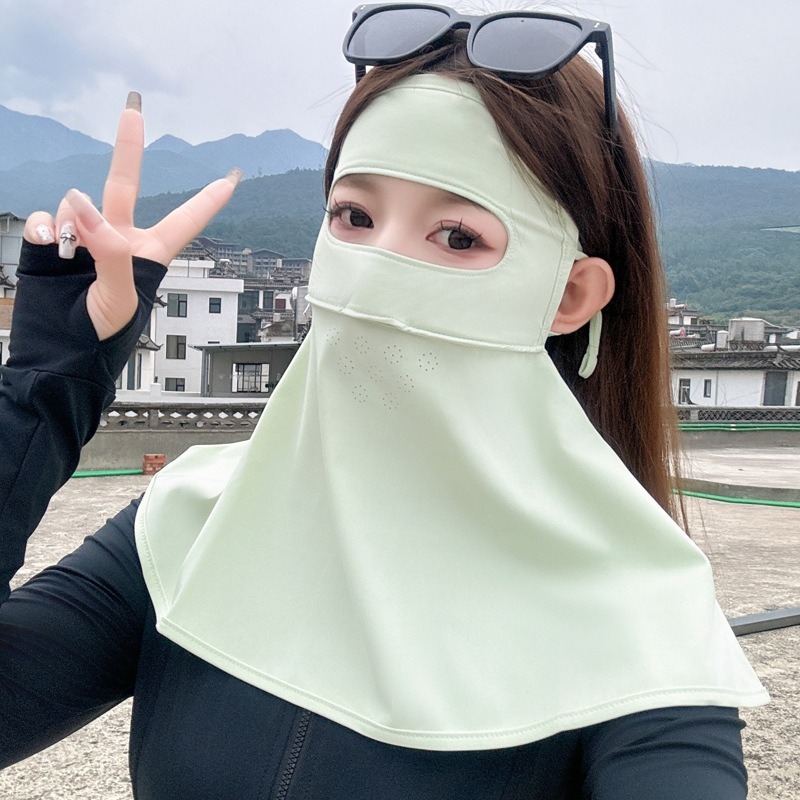 Täisnäo päikesekaitsekreem suvine UV-kaitsega naiste näole Gini päikesevari müts integreeritud kaelakaitse jääsiidist hingav mask