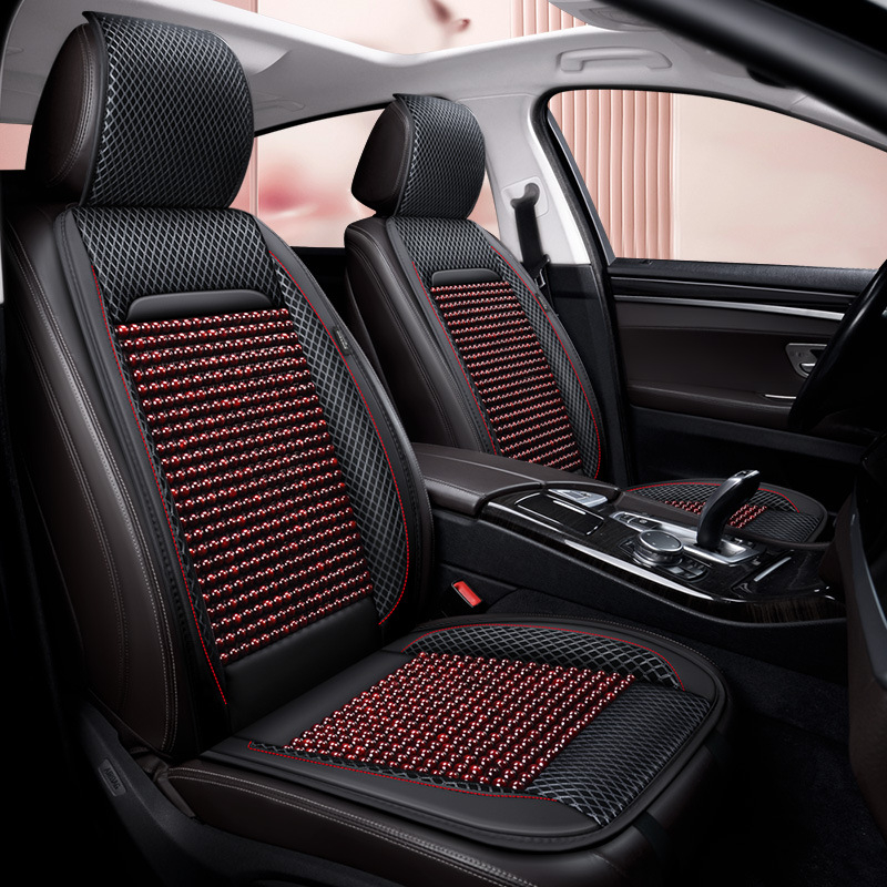 Puidust helmestega autoistmepadi, poolpakk suvist üheosalist, Four Seasons universaalne ventilatsiooniga hingav suvine jahe padi helmestega istmepadi