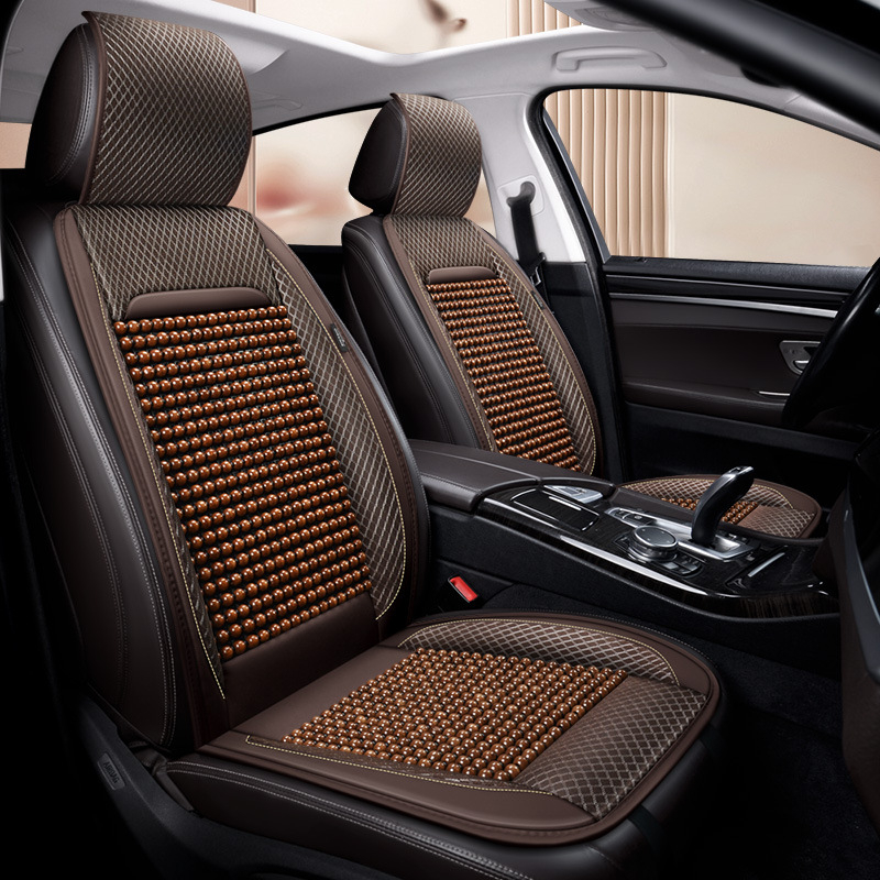 Puidust helmestega autoistmepadi, poolpakk suvist üheosalist, Four Seasons universaalne ventilatsiooniga hingav suvine jahe padi helmestega istmepadi