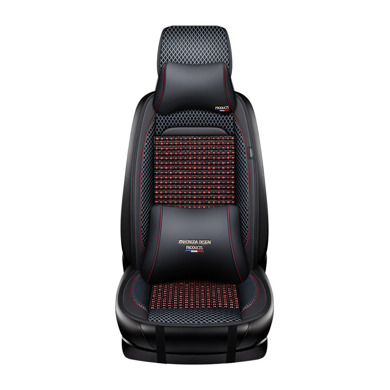 Puidust helmestega autoistmepadi, poolpakk suvist üheosalist, Four Seasons universaalne ventilatsiooniga hingav suvine jahe padi helmestega istmepadi