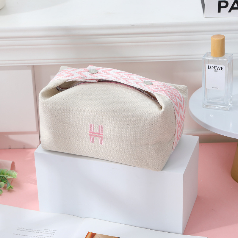 Kohandatud logoga lõuendikosmeetikakott, moodne õlakott, uhke ja suure mahutavusega reisitarvete kott