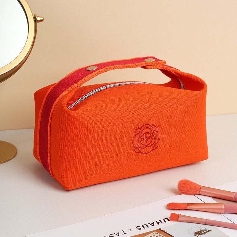 Kohandatud logoga lõuendikosmeetikakott, moodne õlakott, uhke ja suure mahutavusega reisitarvete kott