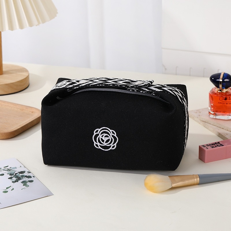 Kohandatud logoga lõuendikosmeetikakott, moodne õlakott, uhke ja suure mahutavusega reisitarvete kott