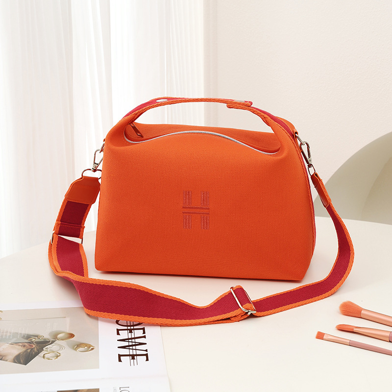 Kohandatud logoga lõuendikosmeetikakott, moodne õlakott, uhke ja suure mahutavusega reisitarvete kott