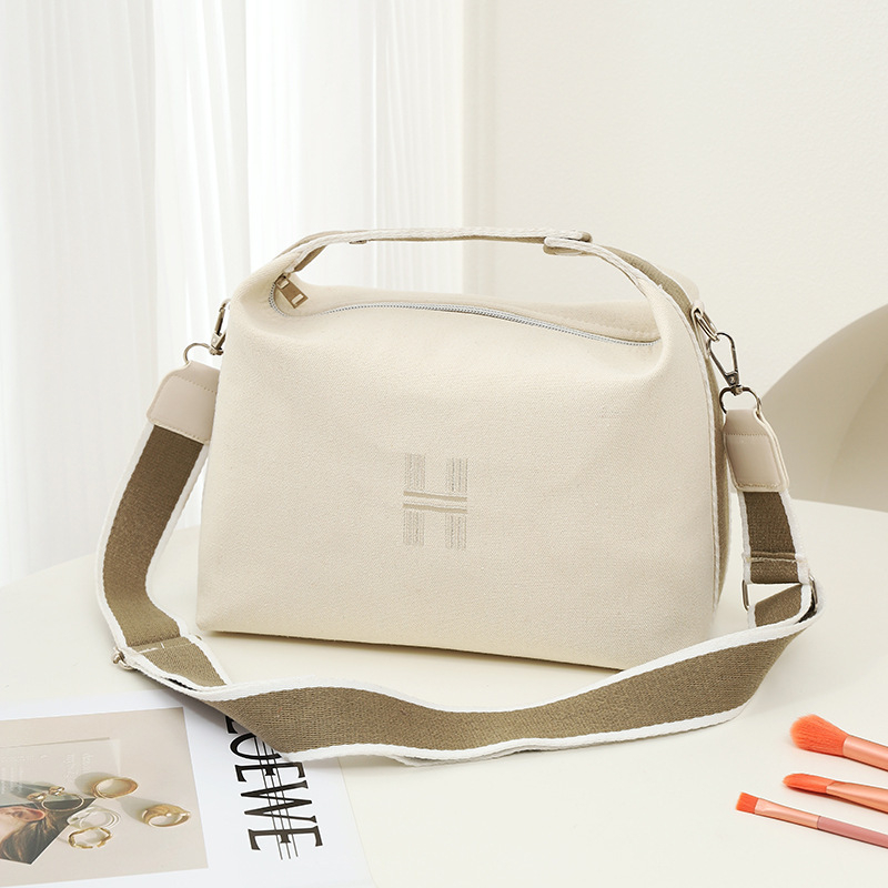 Kohandatud logoga lõuendikosmeetikakott, moodne õlakott, uhke ja suure mahutavusega reisitarvete kott