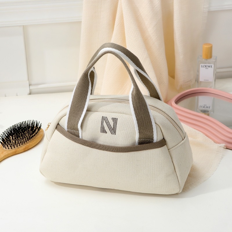 Kohandatud logoga lõuendikosmeetikakott, moodne õlakott, uhke ja suure mahutavusega reisitarvete kott