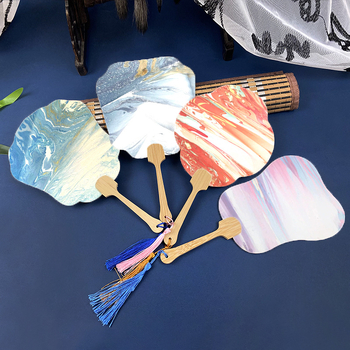 Pleegitusvärvi tühi spetsiaalne antiikne Xuani paberist lehvik, kalligraafiamaal, käsitsi valmistatud isetegemise värvilehtri materjalist paksendatud lehvik