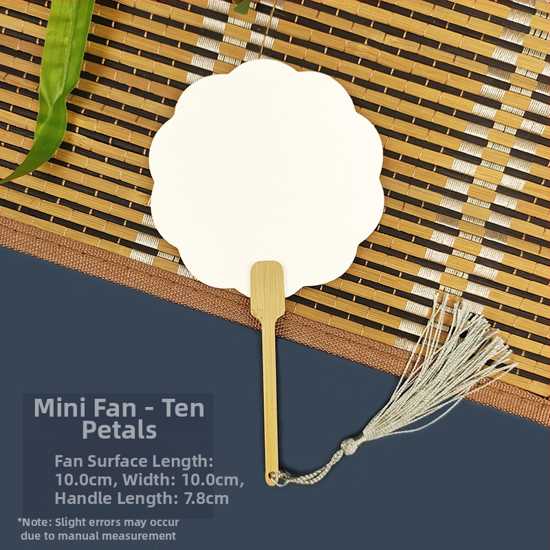 Pleegitusvärvi tühi spetsiaalne antiikne Xuani paberist lehvik, kalligraafiamaal, käsitsi valmistatud isetegemise värvilehtri materjalist paksendatud lehvik