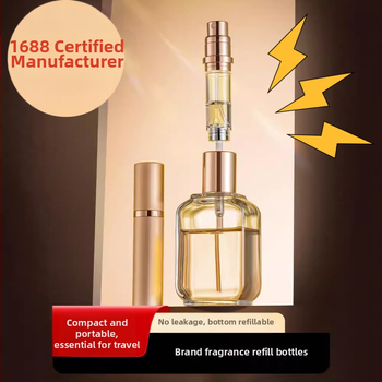 Tipptasemel kaasaskantav miniparfüümipudel, korduvtäidetav parfüümipudel, väike tühi pudel põhjaga, isepumpav pihustuspudel laos