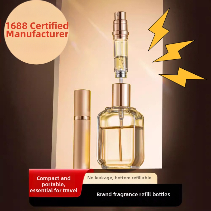 Висококачествена преносима мини бутилка за парфюм, бутилка за многократна употреба, малка празна бутилка с дънно пълнене, бутилка със самопомпа на склад