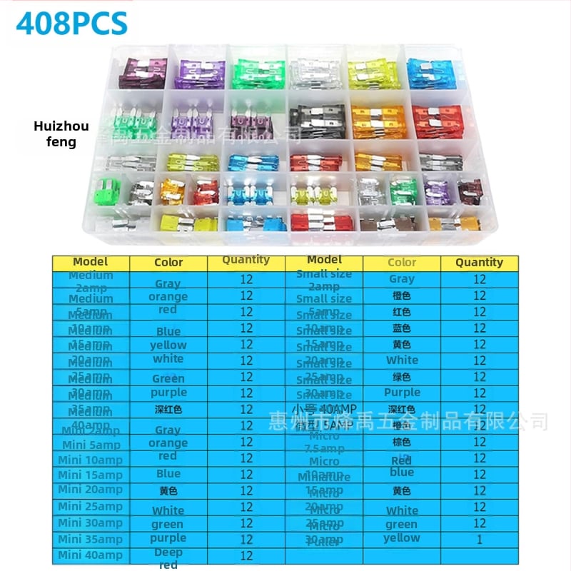 Tarpvalstybinis 306 vnt. automobilio saugiklių peiliukas, mažas ir vidutinis, mini cinko drožlių įdėklų saugiklių bandymo rašiklis