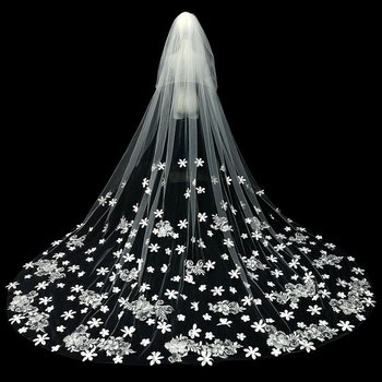 Līgavas kāzu galvenā kāzu kleita Plīvurs Super Immortal Mori korejiešu stila garās astes mežģīņu plīvura aksesuāri