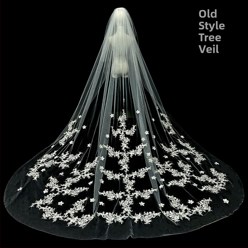 Līgavas kāzu galvenā kāzu kleita Plīvurs Super Immortal Mori korejiešu stila garās astes mežģīņu plīvura aksesuāri