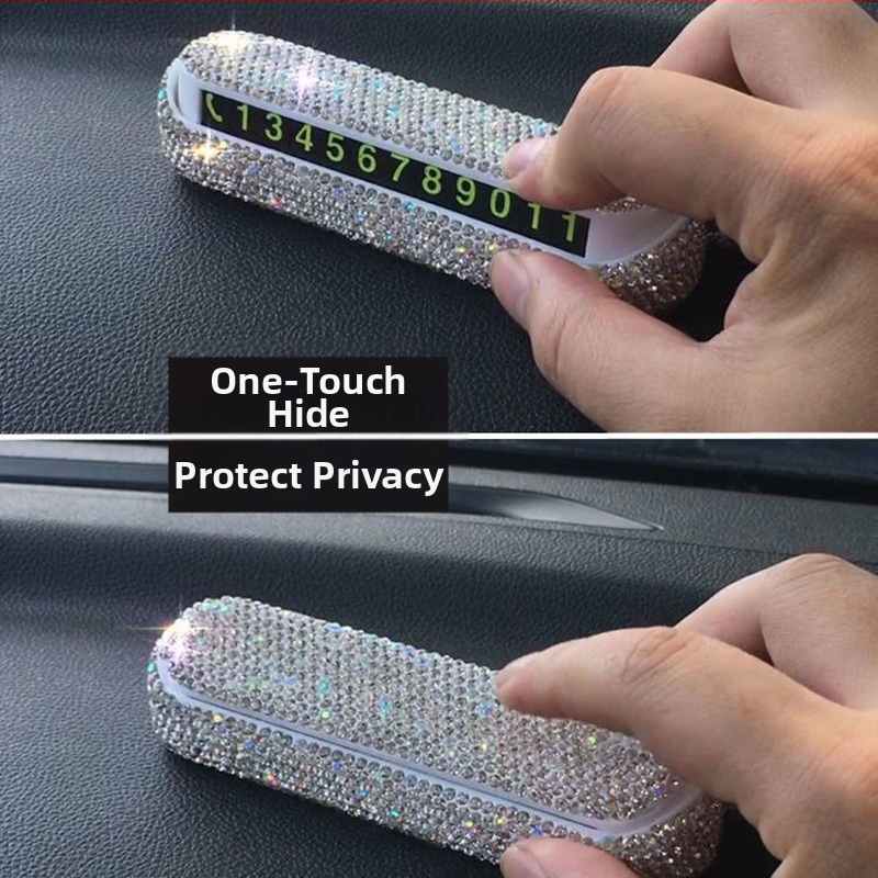 Богиня, блестяща диамантена временна табела за паркиране на кола, 2025 г., нов модел табела с телефонен номер, монтирана в кола, интернет знаменитост, движеща се, номер на кола, орнамент
