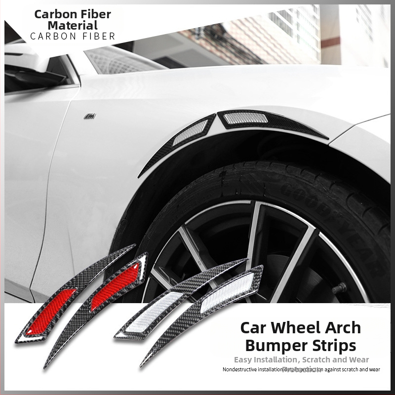 Нова лента против сблъсък за автомобилни джанти, вежди, модифицирана универсална лента против сблъсък от истински въглеродни влакна, лепило против надраскване, стикер против сблъсък, декоративна лента