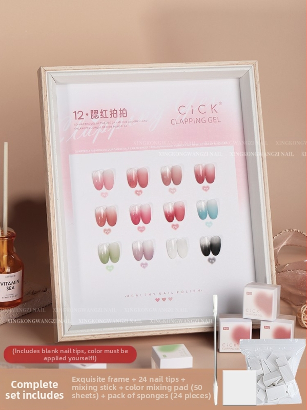 Maniküür Ümmargune ots Terav gradientkäsn Pea Poke Pen Pat Liim Määrdunud Põsepuna Värvitud DIY Küünesalongi Tööriist