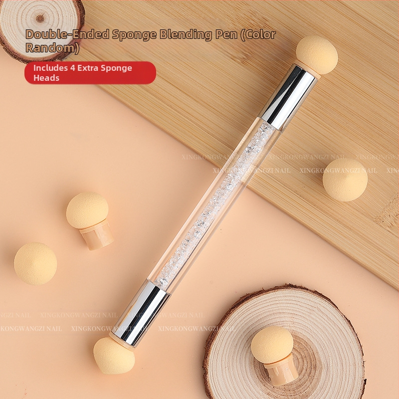 Maniküür Ümmargune ots Terav gradientkäsn Pea Poke Pen Pat Liim Määrdunud Põsepuna Värvitud DIY Küünesalongi Tööriist