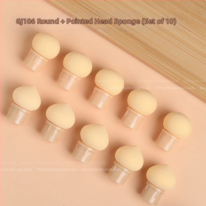 Maniküür Ümmargune ots Terav gradientkäsn Pea Poke Pen Pat Liim Määrdunud Põsepuna Värvitud DIY Küünesalongi Tööriist