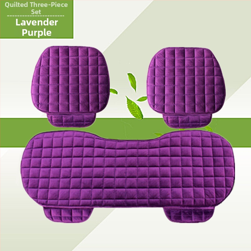 Talvine autoistmepadi ilma seljatoeta, ruudukujuline tikitud pehme, paelteta, soe kolmeosaline esi- ja tagarea ühe istmepadi