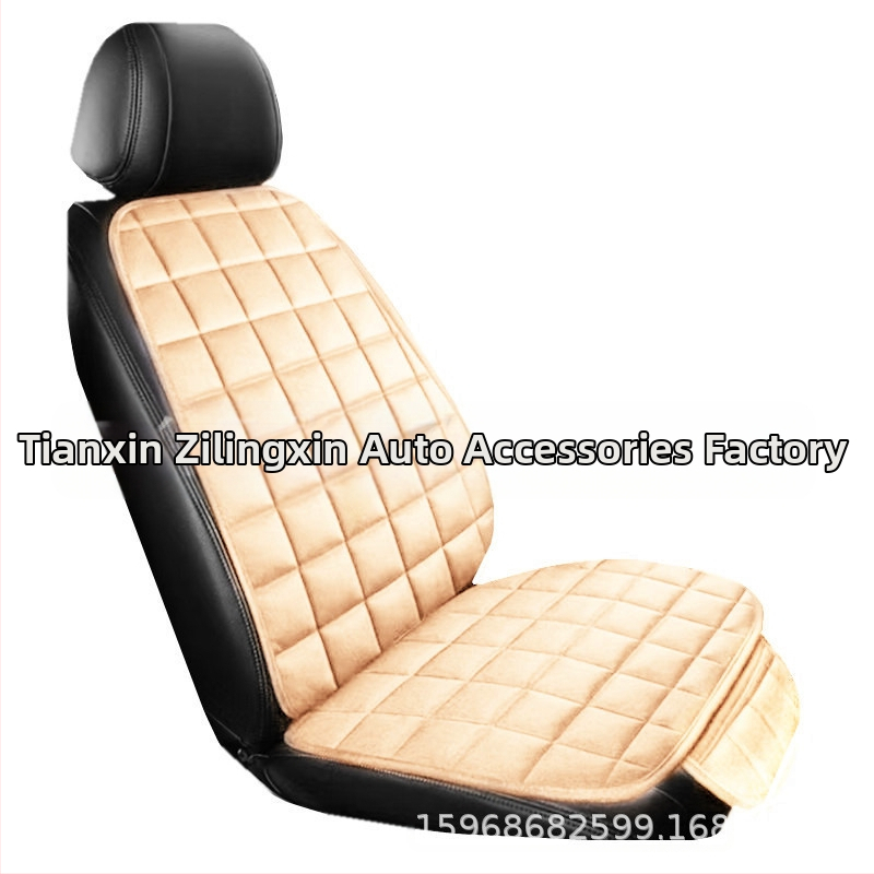 Talvine autoistmepadi ilma seljatoeta, ruudukujuline tikitud pehme, paelteta, soe kolmeosaline esi- ja tagarea ühe istmepadi