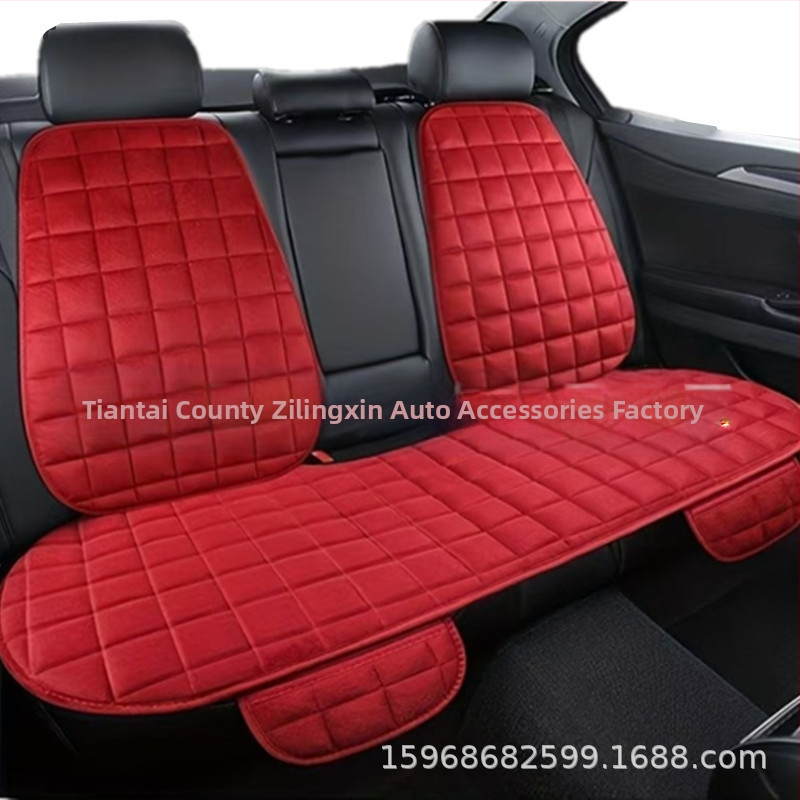 Talvine autoistmepadi ilma seljatoeta, ruudukujuline tikitud pehme, paelteta, soe kolmeosaline esi- ja tagarea ühe istmepadi