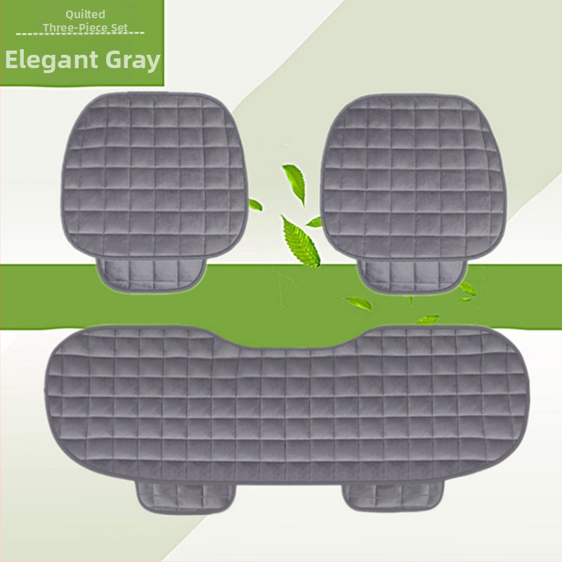 Talvine autoistmepadi ilma seljatoeta, ruudukujuline tikitud pehme, paelteta, soe kolmeosaline esi- ja tagarea ühe istmepadi