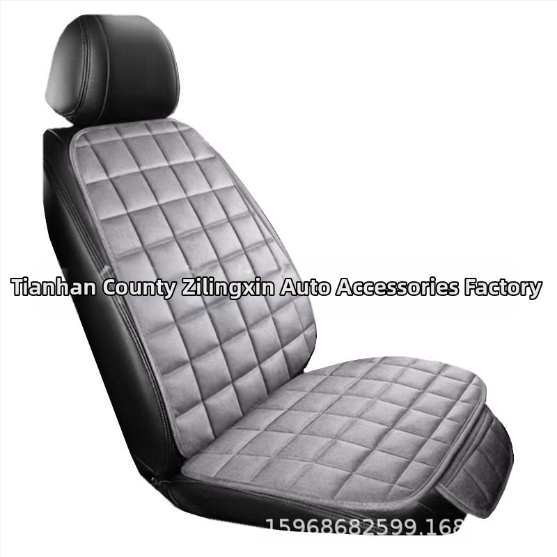 Talvine autoistmepadi ilma seljatoeta, ruudukujuline tikitud pehme, paelteta, soe kolmeosaline esi- ja tagarea ühe istmepadi