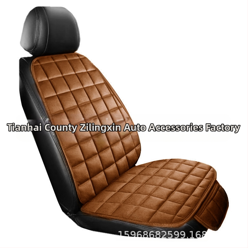 Talvine autoistmepadi ilma seljatoeta, ruudukujuline tikitud pehme, paelteta, soe kolmeosaline esi- ja tagarea ühe istmepadi