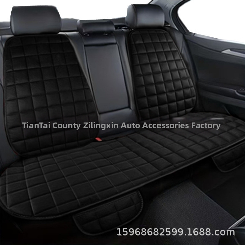 Talvine autoistmepadi ilma seljatoeta, ruudukujuline tikitud pehme, paelteta, soe kolmeosaline esi- ja tagarea ühe istmepadi