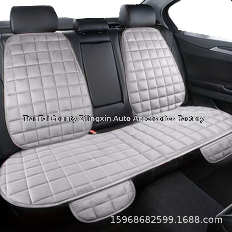 Talvine autoistmepadi ilma seljatoeta, ruudukujuline tikitud pehme, paelteta, soe kolmeosaline esi- ja tagarea ühe istmepadi