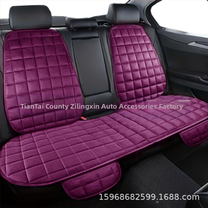 Talvine autoistmepadi ilma seljatoeta, ruudukujuline tikitud pehme, paelteta, soe kolmeosaline esi- ja tagarea ühe istmepadi