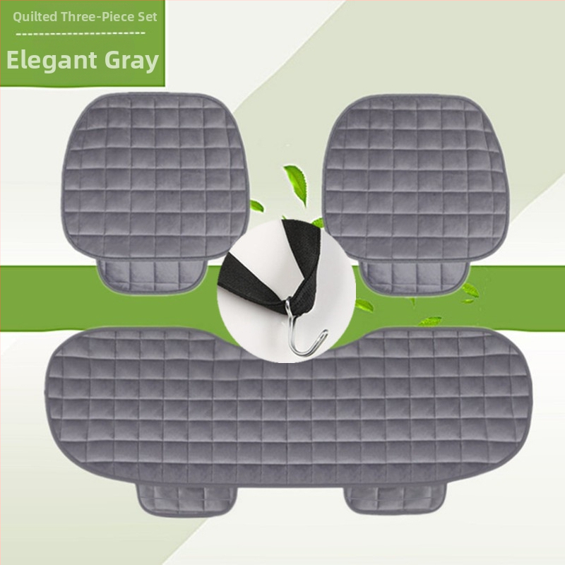 Talvine autoistmepadi ilma seljatoeta, ruudukujuline tikitud pehme, paelteta, soe kolmeosaline esi- ja tagarea ühe istmepadi