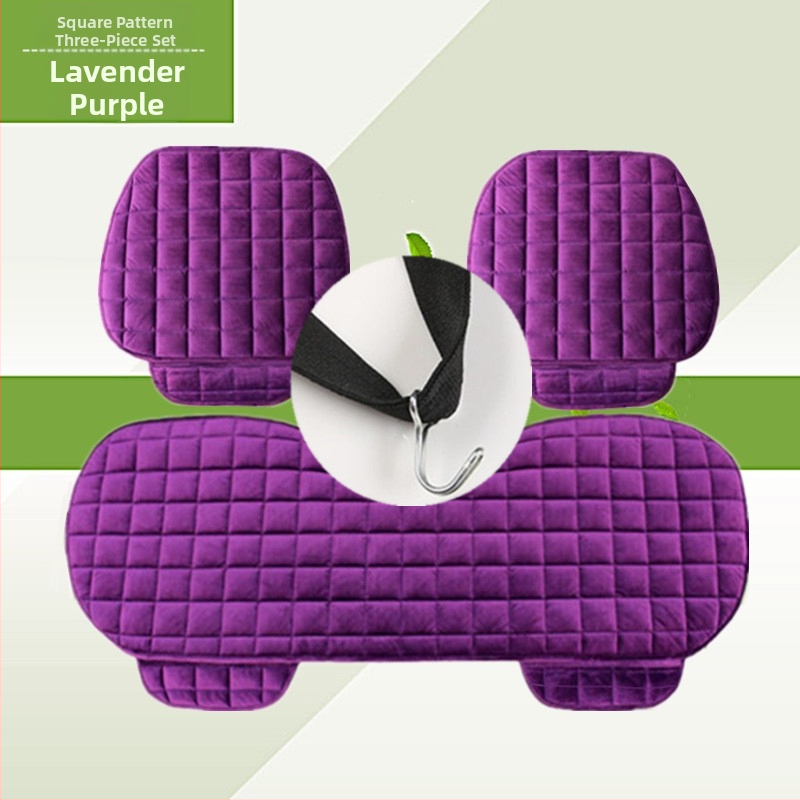 Talvine autoistmepadi ilma seljatoeta, ruudukujuline tikitud pehme, paelteta, soe kolmeosaline esi- ja tagarea ühe istmepadi