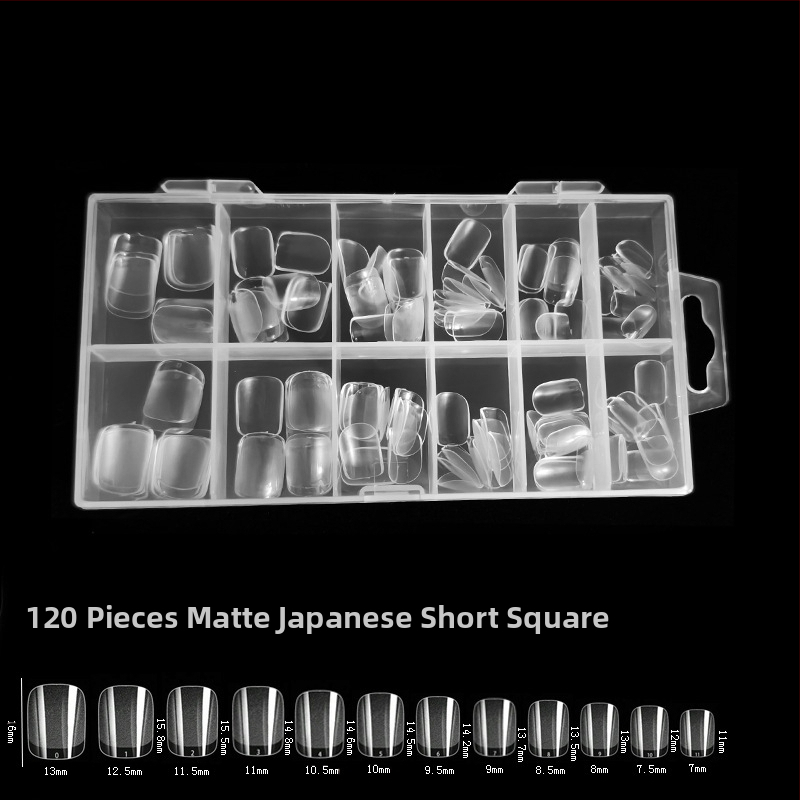 600 karbis küünekunsti küünetükki, volditud, jäljeta, nikerdamata, täiskleebisega, poolmatt, lühike, ruudukujuline, balleti kunstküüneplaaster