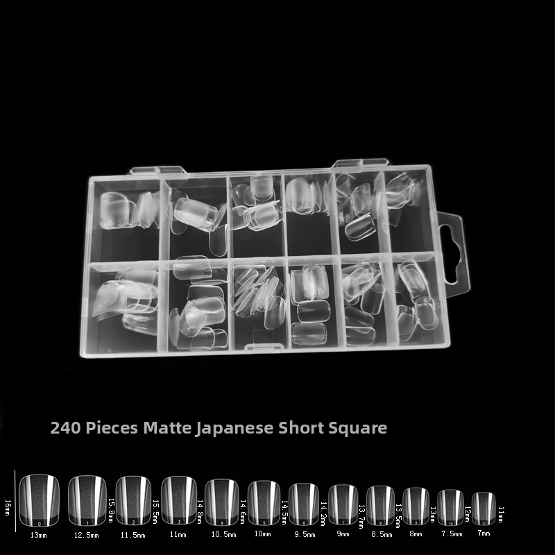 600 karbis küünekunsti küünetükki, volditud, jäljeta, nikerdamata, täiskleebisega, poolmatt, lühike, ruudukujuline, balleti kunstküüneplaaster